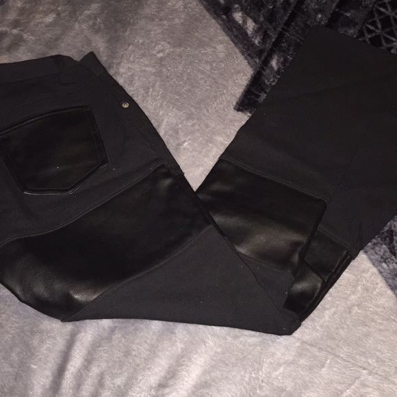 joy rich Denim - Black denim joy rich skinny jean vegan Leather